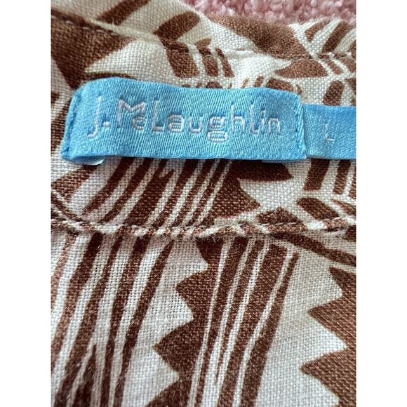 J. McLaughlin 100% Linen Button Front Blouse Shirt Top Size L Casual Work - Picture 8 of 9